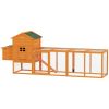 117" Extra Large Chicken Coop with Asphalt Roof, Wooden Hen House with Slide-out Tray, Quail Hutch with Nesting Box, Orange