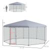 PawHut Large Metal Chicken Coop Chicken Run for Chicken, Ducks and Rabbits with Waterproof and Anti-UV Cover