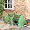 Outsunny 6' x 3' x 3' Portable Mini Greenhouse, Small Greenhouse with Large Zipper Doors and Water/UV PE Cover, Green