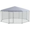 PawHut Large Metal Chicken Coop Chicken Run for Chicken, Ducks and Rabbits with Waterproof and Anti-UV Cover