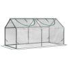 Outsunny 4' x 2' x 2' Portable Mini Greenhouse, Small Green House with PVC Cover, Roll-up Zippered Windows for Indoor, Outdoor Garden, Clear