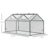 Outsunny 4' x 2' x 2' Portable Mini Greenhouse, Small Green House with PVC Cover, Roll-up Zippered Windows for Indoor, Outdoor Garden, Clear