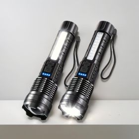 Two Pieces Of A76 Flashlights Can Handle All Situations Of Outdoor Exploration And Emergency Lighting. They Are A Must-have For Every Family (Color:Light Blue: Black)