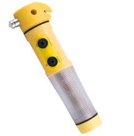 Red&Yellow Multi-functional Car Safety Hammer With Flashlight (Color:Light Blue: Yellow)