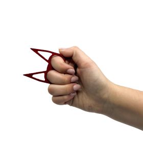 Cat Self-Defense Metal Knuckle Keychain (Color: Purple)