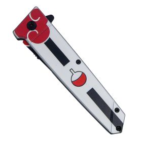 9" Spring Assisted Anime Knife with Tanto Blade (Color:Light Blue: Red and Black)